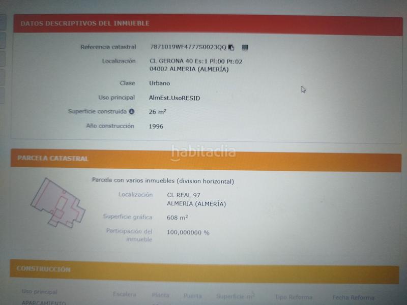 Foto ae4592ba-c43f-4522-8de3-df337293e9c8. Autoparkplatz in calle gerona 93 in Centro Almería Foto ae4592ba-c43f-4522-8de3-df337293e9c8. Autoparkplatz in calle gerona 93 in Centro Almería