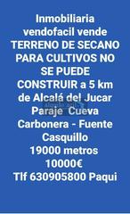 Terreno residencial en Alcalá del Júcar. Sele vende terreno de cultivo a 5 km de alcala del jucar/ 19000 Terreno residencial en Alcalá del Júcar. Sele vende terreno de cultivo a 5 km de alcala del jucar/ 19000