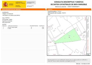 Rural plot in Partida polígono 118 parcela 89 valverde bajo 89. Venta de parcela rustica en valverde bajo Rural plot in Partida polígono 118 parcela 89 valverde bajo 89. Venta de parcela rustica en valverde bajo