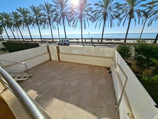 Apartment in L´Estany. Espectacular planta  baja con terraza frente al mar con piscina