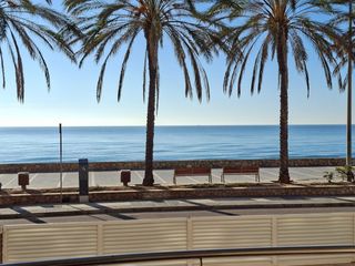 Piccolo appartamento in L´Estany. Espectacular planta  baja con terraza frente al mar con piscina