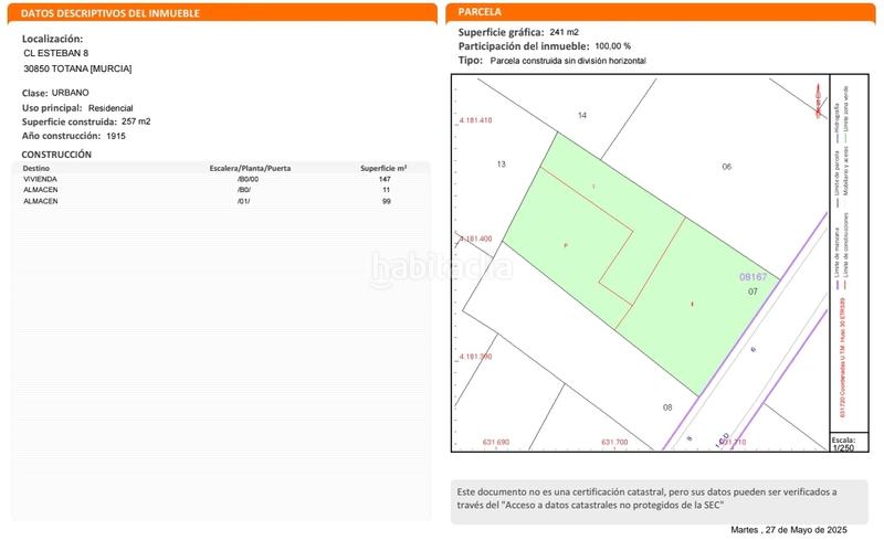 Foto 1ac538a6-2dbe-465f-a81d-fdba2fe0d9aa. Wohngrundstück in calle de esteban 7 in Totana
