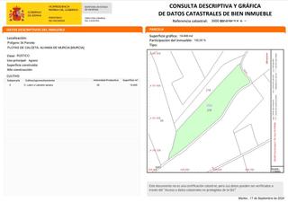 Propriété à Sierra de Carrascoy. Venta terreno rústica en regadío en alhama