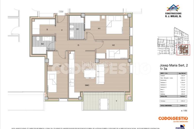 Foto 5fc76e40-0d2d-4670-ae2b-c56b46a7742d. Appartement 94m<sup>2</sup> dans carrer josep maria sert 2 dans Nord Vic