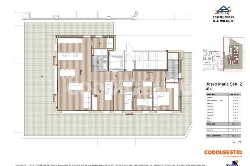 Foto 236fdbbf-0fcd-4ebb-9ad4-c6e43ef55469. Attique 122m<sup>2</sup> dans carrer josep maria sert 2 dans Nord Vic