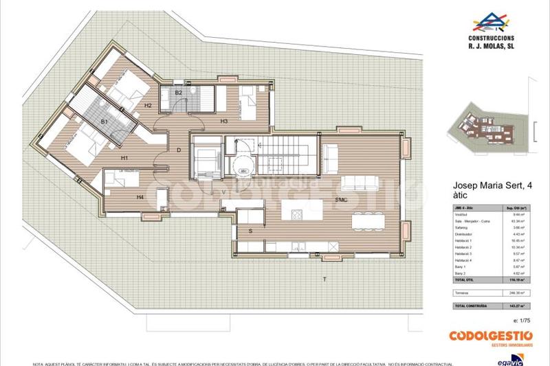 Foto e920c77d-43a3-4c68-a745-3cc788182932. Penthouse 143m<sup>2</sup> in carrer josep maria sert 2 in Nord Vic