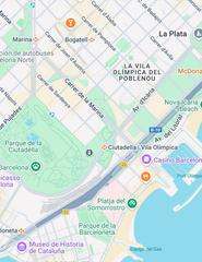 Umzug Geschäftsraum in La Vila Olímpica del Poblenou. Restaurante grande con terraza y cocina vista entre ciutadella y