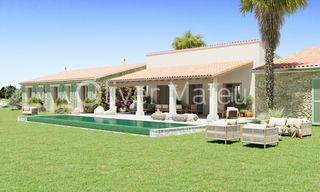Chalet in Petra. Chalet unifamiliar con garaje, piscina y jardín en petra