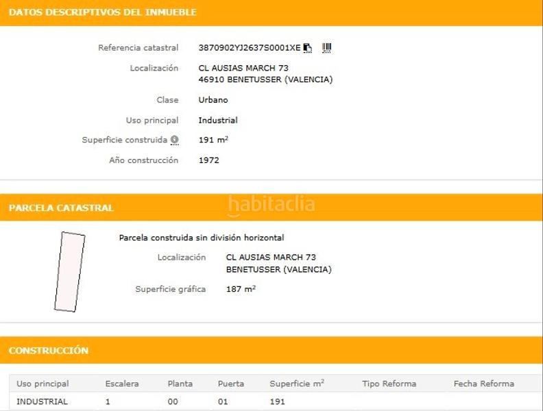 Foto 112fd6a8-5d8b-41da-91dd-8b501ad385aa. Residential plot in carrer ausiàs march 71 in Benetússer