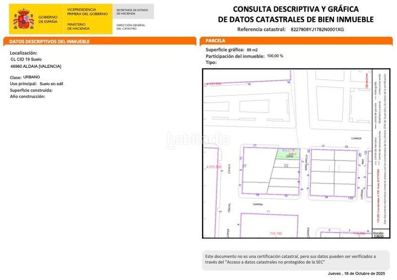 Foto 07b24559-5242-4cc6-bdc7-e09dd615aa24. Terreno residencial en avenida del cid 19 solar edificable en Aldaia