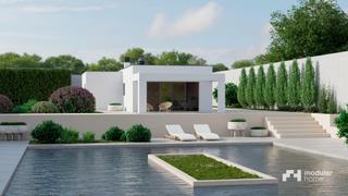 Terreny residencial  Carrer del gessamí. Casa modular de hormigón  parcela en segur de calafell  proyecto