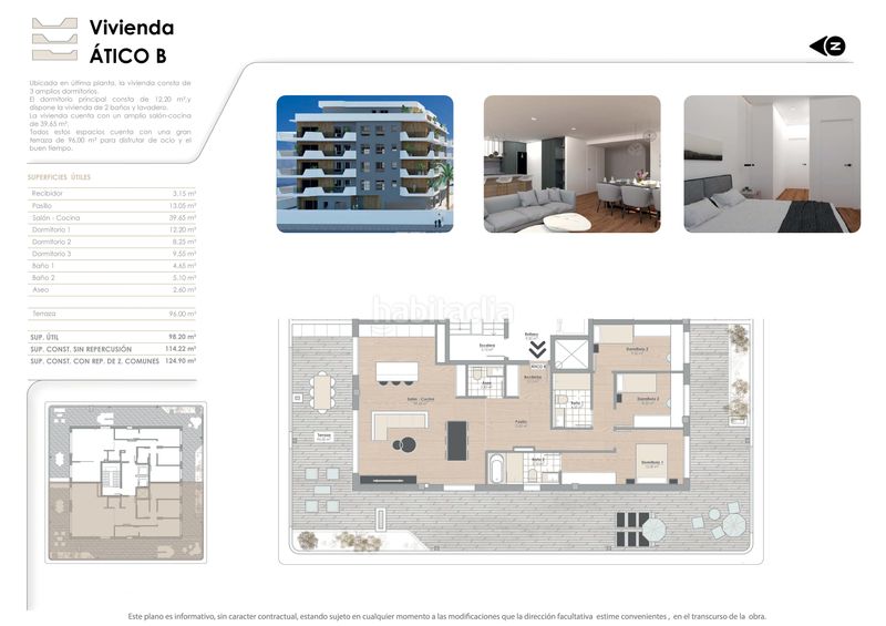 Foto 835ac6bb-a5f0-4f54-9d32-e50cf7fe4d00. Àtic 111m<sup>2</sup> amb aparcament piscina a Zarandona Murcia