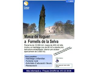Alquiler Casa en Fornells de la Selva. Masia de alquiler en fornells de la selva