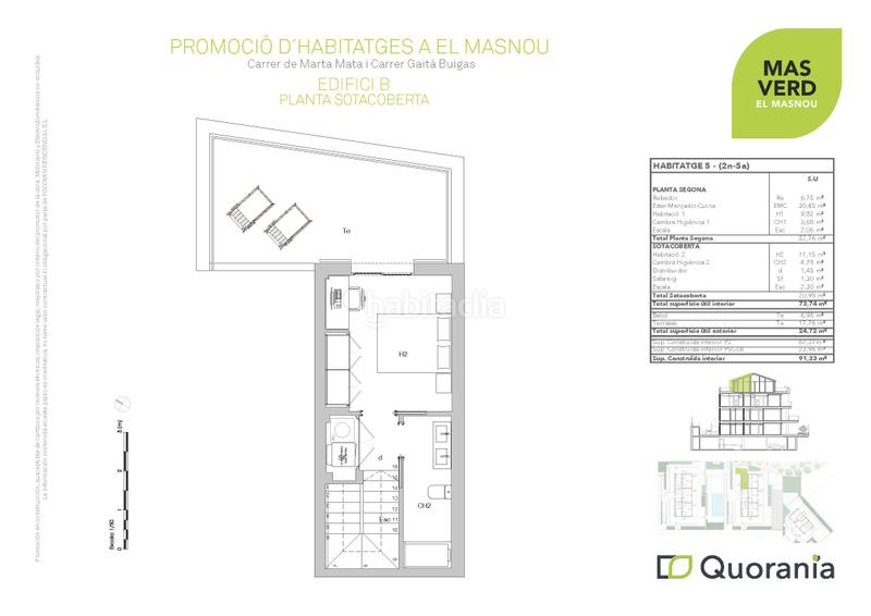 Foto ec096197-0720-443d-a1c5-6f428d26c650. Zweistöckige wohnung 91m<sup>2</sup> mit heizung parking pool in Califòrnia-Santa Madrona Masnou (El)