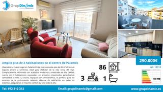 Pis a Platja Gran. Piso totalmente reformado de 3 habitaciones en palamós