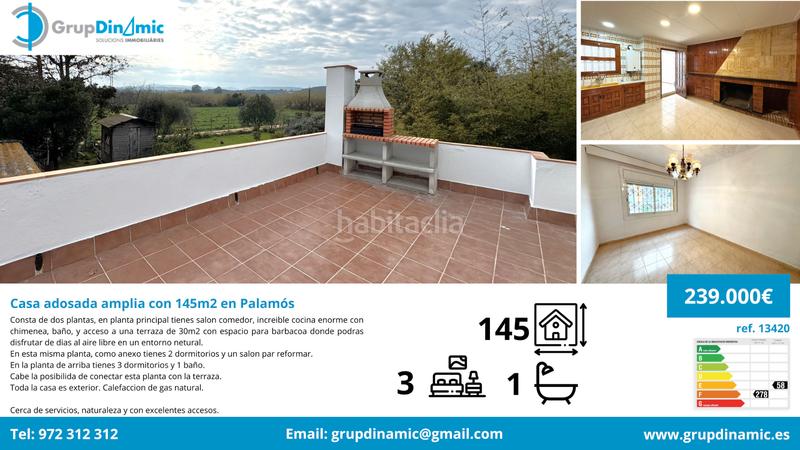 Foto 1badb4cd-8e86-4896-aa42-f72b2d417136. Casa adossada amb xemeneia calefacció a Sant Joan - Vilarromà Palamós