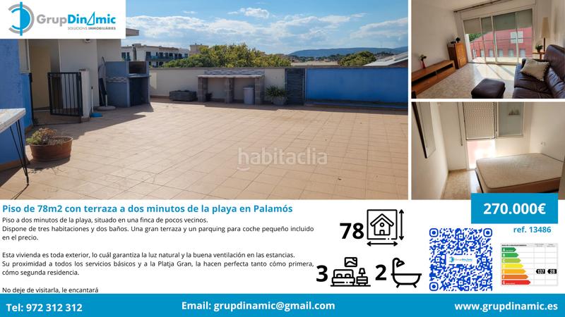 Foto c5aa7b44-1af8-4a2b-8c56-28536773d16d. Piso  de 3 habitaciones y 2 baños con gran terraza y pk en Palamós