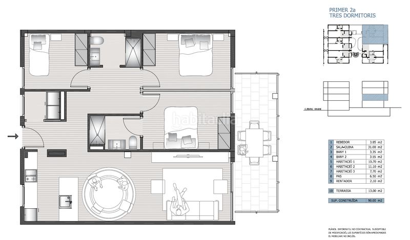 Foto 693e1ae2-bf7a-4ab9-a9d1-b95a026c00fb. Planta baja 75m<sup>2</sup> en carrer de la font 42i patio privado y piscina comunitaria en Palamós