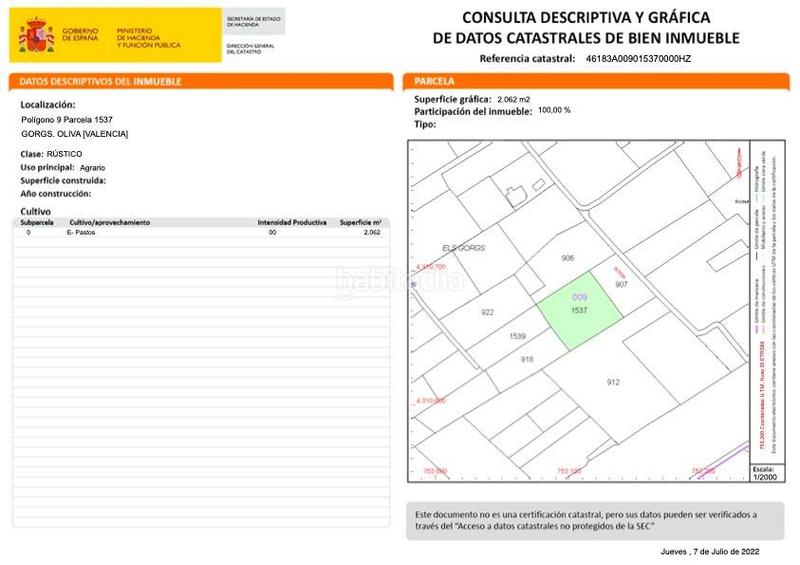Foto c36fad59-d93a-41d8-b12a-e5ffa74291be. Fondo rustico in polígono nueve 1537 in Oliva playa Oliva