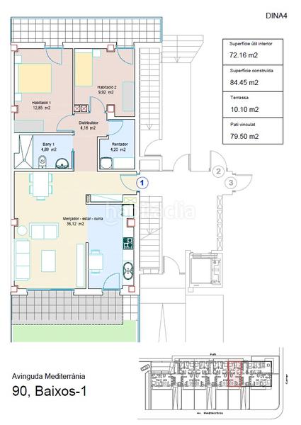 Foto 342da20b-1918-4257-be2f-db7571abd48e. Flat 84m<sup>2</sup> in avinguda mediterrània 94 in Centre Vidreres
