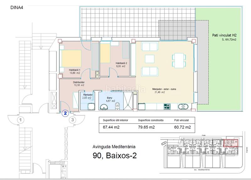 Foto db6d96d4-5e0d-4545-b8ac-6e9cfab6177e. Flat 79m<sup>2</sup> in avinguda mediterrània 94 in Centre Vidreres