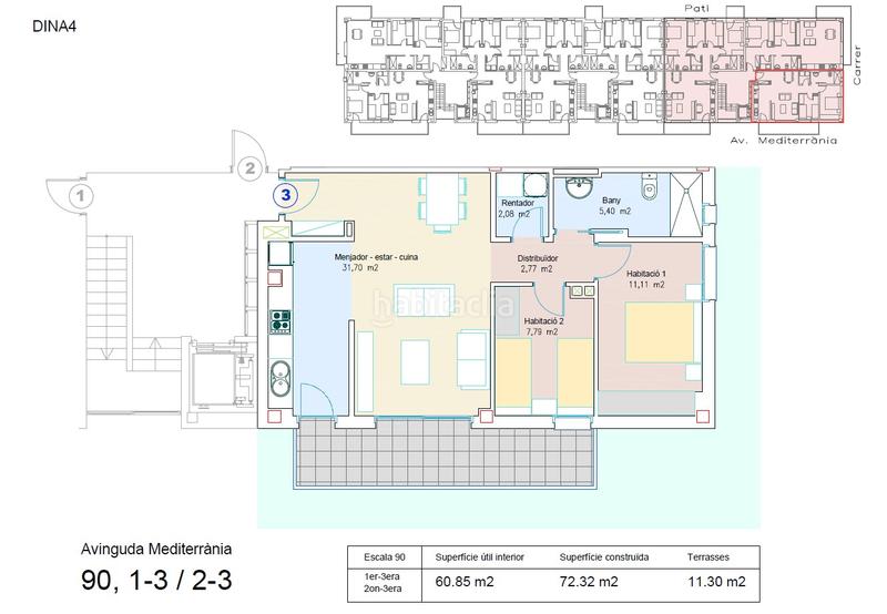 Foto 0bc1b4b6-0768-45e6-a49b-8838fac79fe6. Flat 72m<sup>2</sup> in avinguda mediterrània 94 in Centre Vidreres