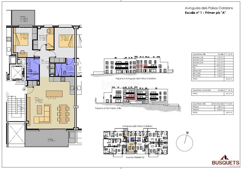 Foto 11d69f58-6b71-49e7-9834-e135f1f28499. Piso 95m<sup>2</sup> en avinguda bellavista 15 primera planta pis d'obra nova | 95,16 m² construïts | 3 habitacions | dues terrasses 18,94 m² | parking inclòs en Maçanet de la Selva