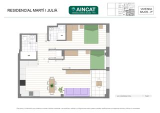 Planta baixa  Carrer de domènec martí i julià. Planta baja de obra nueva en zona centro, 2 habitaciones, 1 baño