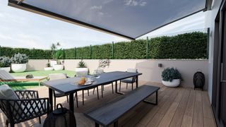 Planta baixa a Carrer ramon i cajal 72. Sant fruitós de bages. planta baja con terraza de obra nueva en