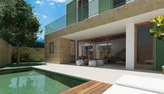 Towny house in Establiments. Modernas casas adosadas en construcción con jardín privado y pis