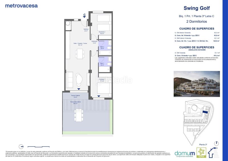 Foto 2a123e2e-2e3e-40c4-a3d0-7abe7b18e723. Apartamento  de 1 dormitorio con terraza en urbanización swing golf en San Juan de los Terreros