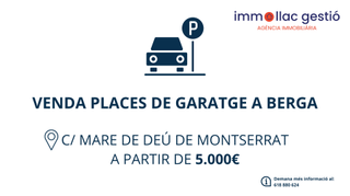 Car parking in Berga. Places de garatge a berga a partir de 5000€