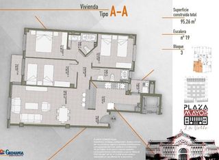 Flat in Plaza plaza arquitectos cerdán y beltri 19. Vivienda a estrenar en la unión con 3 dormitorios, 2 baños y pla