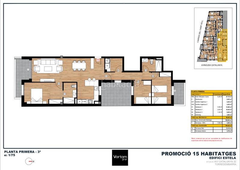 Foto e16f8f9a-33c9-470f-a7f5-b1aa4927319f. Etagenwohnung 109m<sup>2</sup> in avinguda de catalunya 32 in Centre Torredembarra