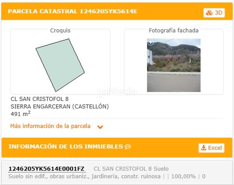 Foto 51816de6-6c40-4532-a96a-f6a7c815a0d4. Terreny residencial a calle san cristòfol 8 a Sierra Engarcerán