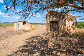 Finca rústica a Ginestar. Finca rústica sin árboles con casa de campo y agua de pozo