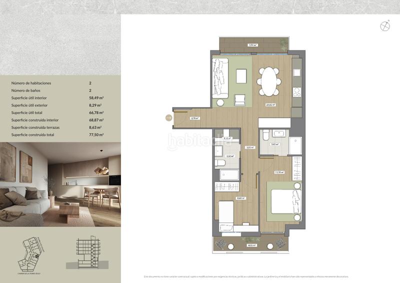Foto 25215dd3-391f-4fa5-8c2c-bc51f0198144. Flat 77m<sup>2</sup> in rambla de volart 39 in Guinardó Barcelona