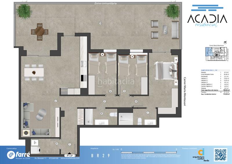 Foto 2c08bea2-e736-429a-8674-a70ffa19e0c8. Appartement 118m<sup>2</sup> avec chauffage parking piscine dans Cappont Lleida