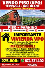 Flat  Carrer de carrasco i formiguera. Roc blanc piso + parking