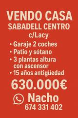 Maison  Carrer de lacy. Sabadell  centro vendo casa junto rambla