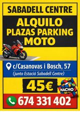 Rent Motorcycle parking in Carrer de casanovas i bosch 57. Parkung moto alquiler sabadell centro