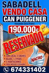 Casa a Can Puiggener. Vendo casa con garage zona ctra prats prox mossos
