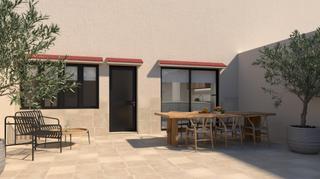 Planta baja  Carrer de joan daurer. Obra nueva en coll den rabassa vivienda de diseño con gran terra