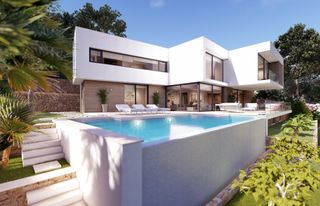 Xalet a Partida Comunes-Adsubia. Villa moderna con vistas al mar en jávea