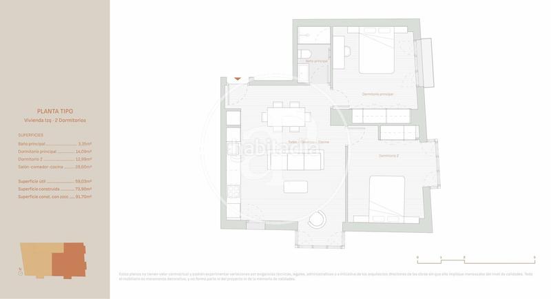 Foto f2fbef37-6e72-4cde-bdf9-531332424676. Appartement 91m<sup>2</sup> dans calle mendívil 44 dans Numancia Madrid