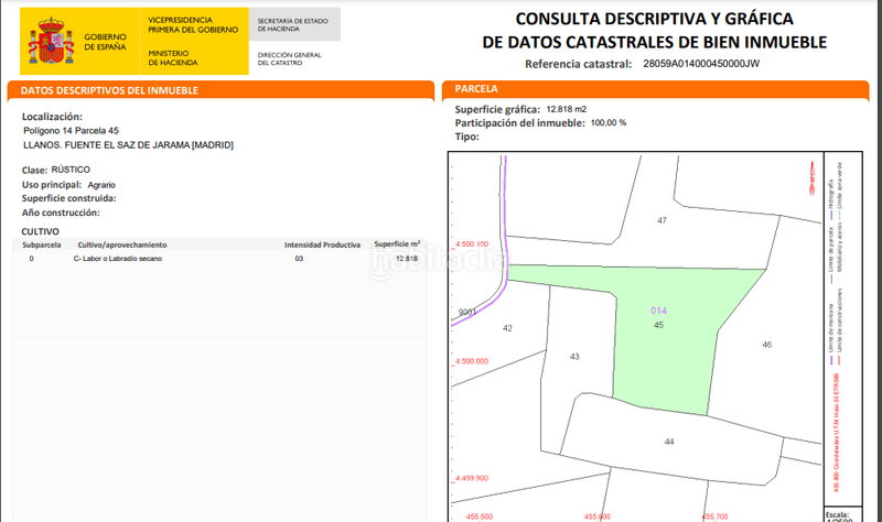 Foto 32b29db1-6cfe-4a7d-bc43-c7ea35501e78. Finca rústica terrenos rusticos distintos metros y precios en Algete