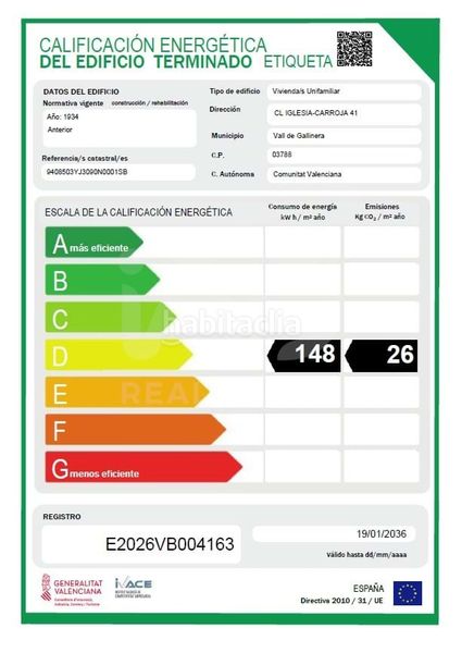 Foto 747131bb-d0f7-4e19-9ef2-378b229700f1. Edificio in Vall de Gallinera (La)