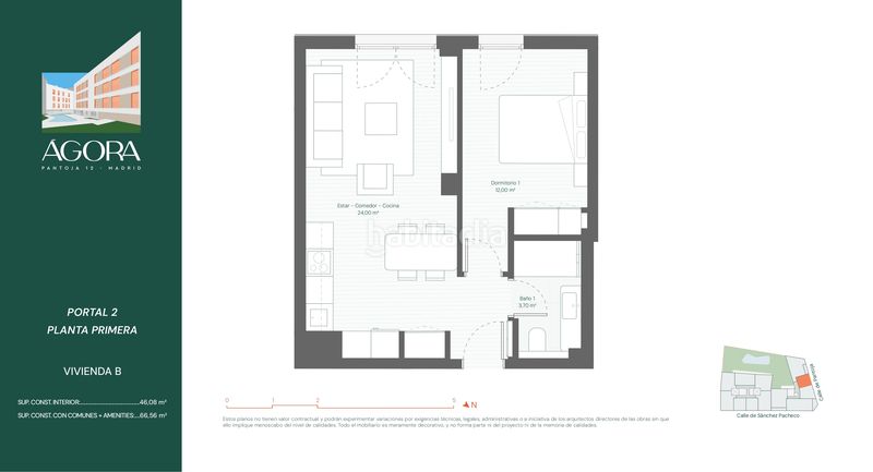 Piso 66m2 en calle de sánchez pacheco 72 en Ciudad Jardín Madrid - Imagen 14