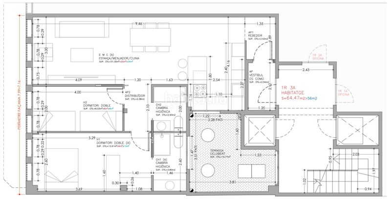 Foto dcfc9f15-661d-49c6-9b89-74736e6b9bf9. Pis a Dreta de l´Eixample Barcelona