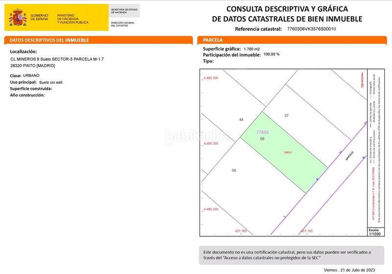 Foto ea147aff-bb72-400b-b45a-3ecd0542bc7f. Gewerbliches grundstück in calle de los mineros 9 in Pinto